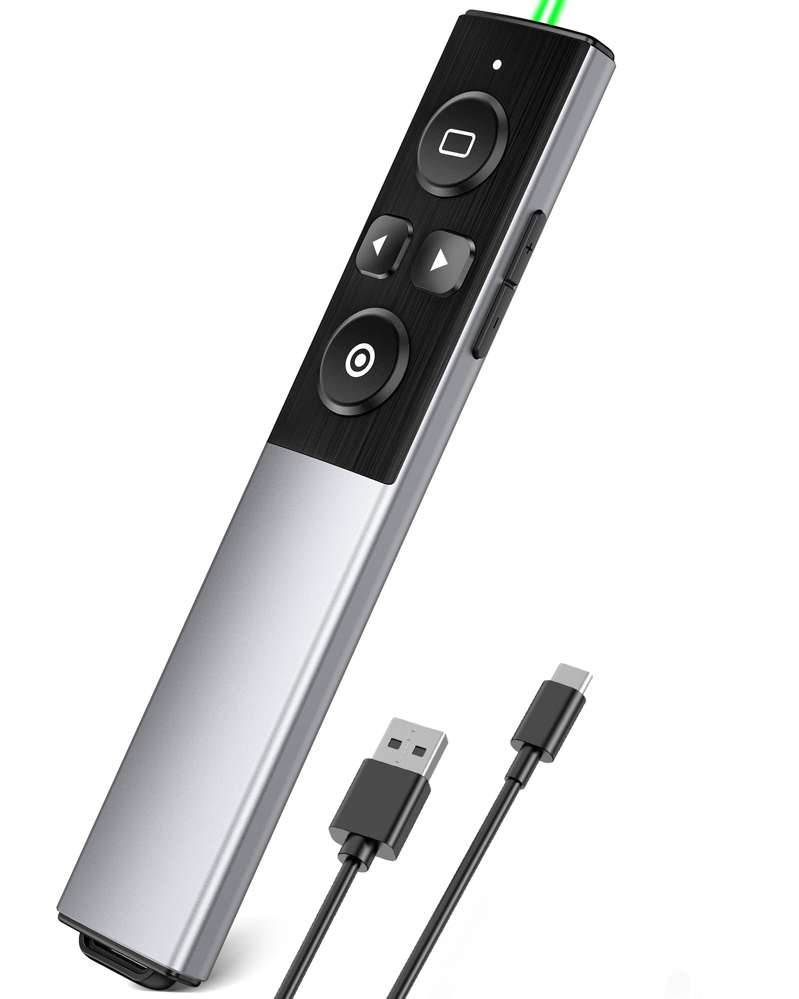 Presentation Clicker Wireless Presenter Remote for PowerPoint,USB Type C Wireless Presentation Clicker with Green Light for Mac, Computer, Laptop