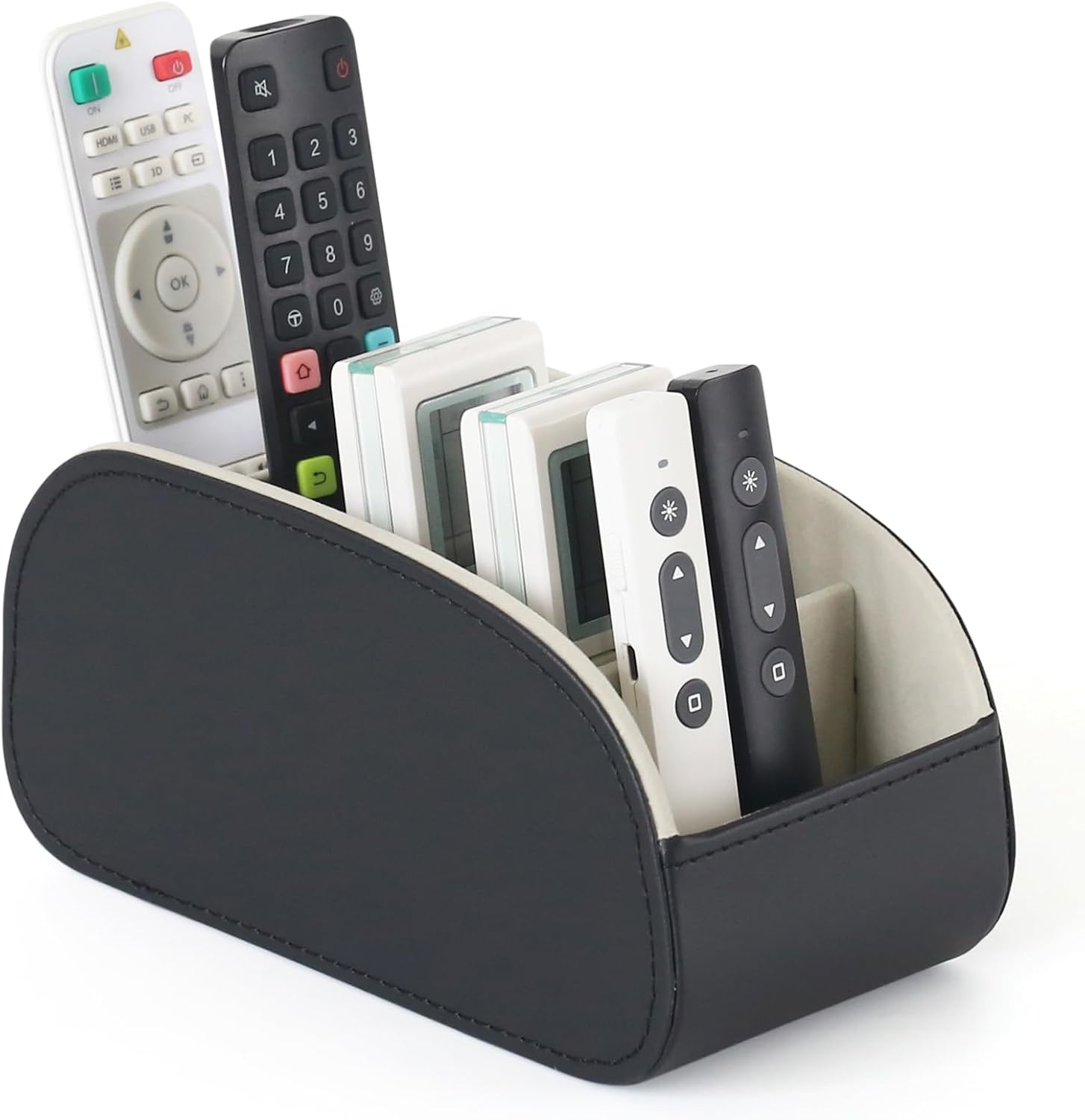 Neateam Remote Control Holder with 5 Compartments, Black