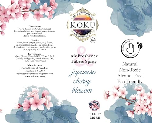 Miniatura 2 de Japanese Cherry Blossom Room Spray - Linen Spray - Car Air Freshener - Non-Toxic - Alcohol Free - Made in USA - 8 Oz