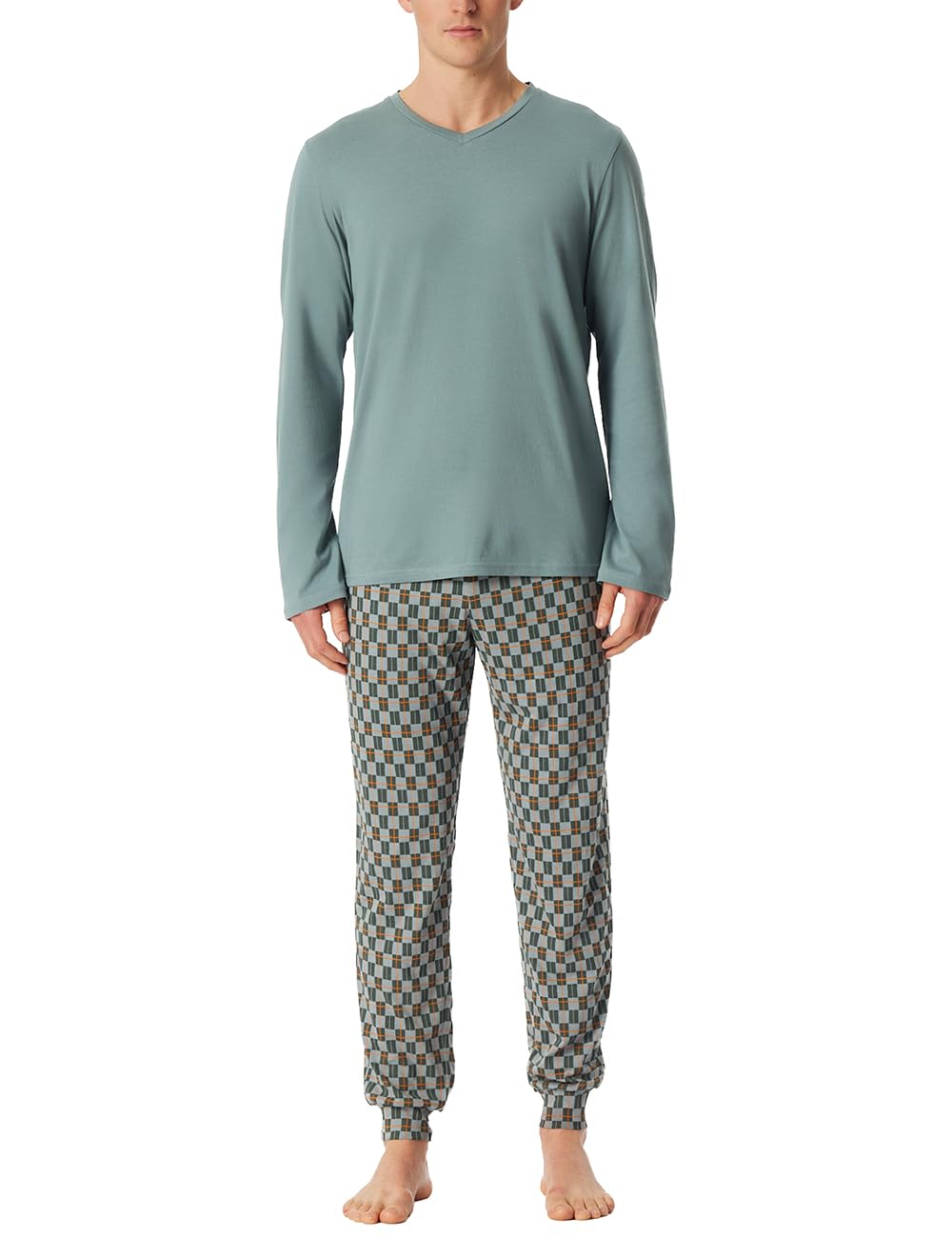 SCHIESSER Schlafanzug Herren Casual Essentials 58 mineral