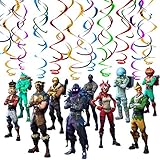 10 pcs Video Game Party Swirl Decoration Video Game School Spin Streamer Hanging Swirl Ceiling Decoration Video Game Theme Birthday Party Ceiling Streamer Party Supplies