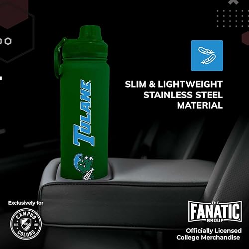 Vista 117 de Campus Colors Botella de agua de acero inoxidable de la NCAA, tapa giratoria, 24 onzas, clip de transporte, mantiene tus bebidas calientes o frías