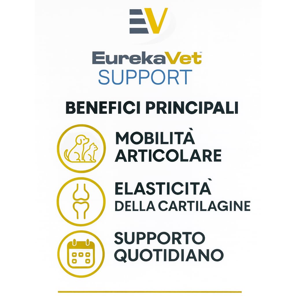 Eurekavet Support Condro Maxi 100 Compresse Integratore per Articolazioni Cani e Gatti | Condroprotettore per Cartilagini e Mobilità | con Glucosamina e MSM Supporto a Movimento e Benessere Quotidiano