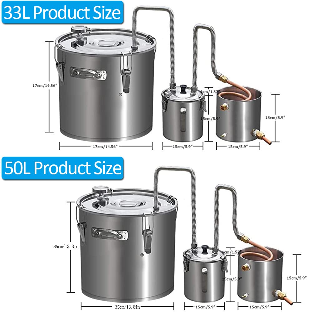 33L Home Brewing Whiskey Brandy Vodka Distiller 304 SUS Fermentation Barrel Double Tower Distilling Liquor Equipment kit