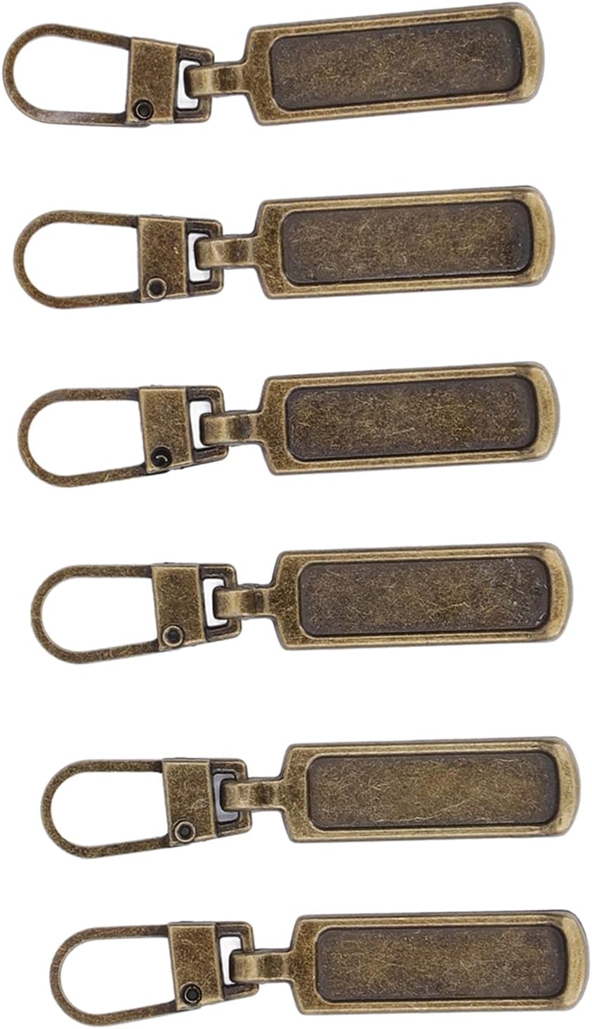 Zipper Pull Replacement, 6pcs Metal Zipper Pulls 1.9in