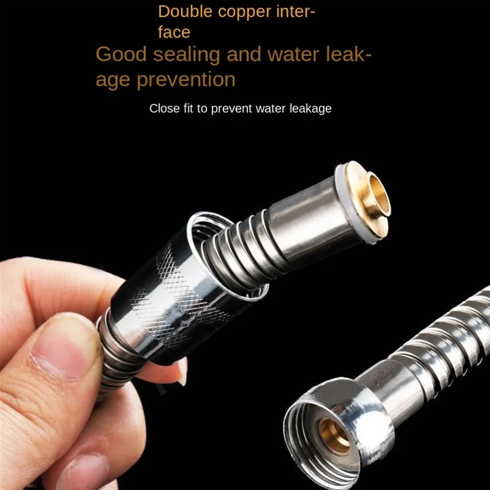 Manguera de ducha PVC acero inoxidable 304 | Oro 1,5/2/3/5 metros Uso en el baño: Manguera de ducha de acero inoxidable(2m)
