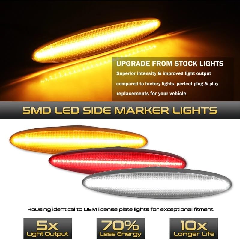 Indicatore Direzione Per Lexus SC 430 Indicatori di direzione/Luci di guida, Lampade di posizione laterali OEM 2002-2010 Luce di posizione laterale a LED T10 color ambra/rosso Indicatori Direzione Lat