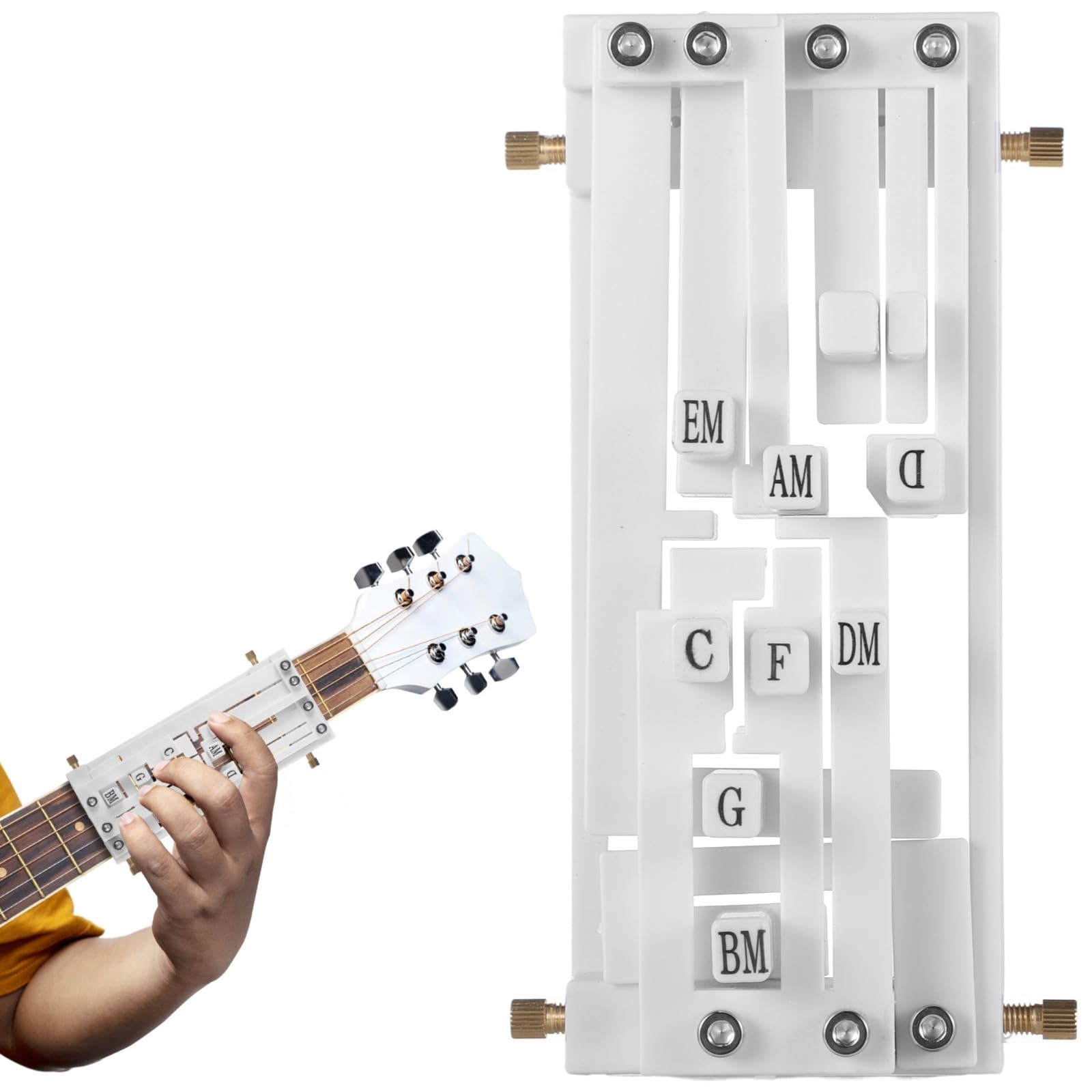 Presseur d'accords de guitare, entraîneur d'accords Guitar Aid, outil portable pour guitare acoustique, aide aux débutants, transitions rapides, assistant de positionnement du doigté de guitare