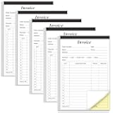 (5-Pack) Invoice Receipt Book with Cardboard 2-Part Carbonless, 5.5