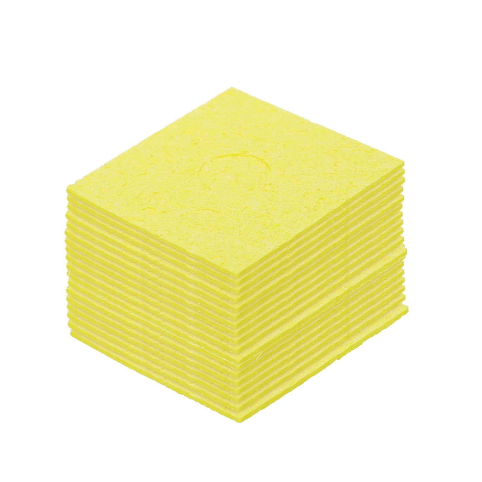 MECCANIXITY 15PCS Soldering Sponge 60 x 60mm Square with Holes Yellow Cleaning Pad Iron Replacement for Cleaning Soldering Iron 2mm Natural Thickness 11mm Water Absorption Thickness