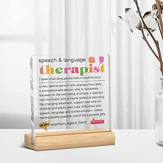 Speech Language Therapist Gifts for Women, Thank You Gifts for Speech Pathologist, Birthday Appreciation Gift, Inspirational Desk Decorative Sign for Office Room Decor