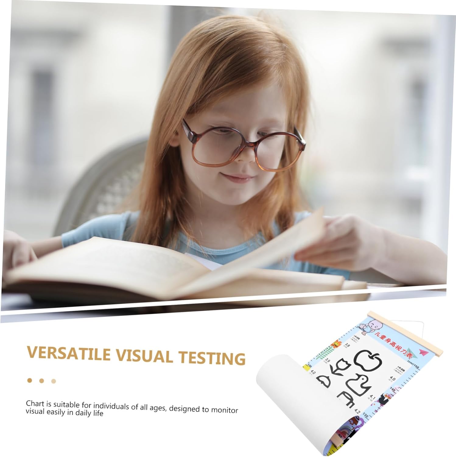 Veemoon Frame Eye Test Chart for Home Testing Wall Chart for Adults and Boy Girl Design Easy to Hang and Use