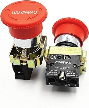 1PCS NC Latching Red Sign Mushroom Emergency Stop Push Button Switch