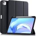 Akkerds for iPad Pro 11 Inch Case (M5/M4) 2025/2024 6th/5th Generation with Pencil Holder, for iPad Pro Case 11 Inch with Trifold Stand Protective Cover/Soft TPU Back, Auto Wake/Sleep, Black