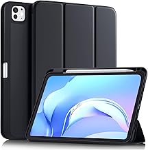 Akkerds for iPad Pro 11 Inch Case (M5/M4) 2025/2024 6th/5th Generation with Pencil Holder, for iPad Pro Case 11 Inch with Trifold Stand Protective Cover/Soft TPU Back, Auto Wake/Sleep, Black