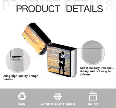 Custom Lighter Case Customized Lighter Shell with Your Image/Text Gift for Man Woman