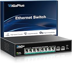 10 Port 2.5Gb Nicht Verwalteter PoE Netzwerk Switch mit 8*2.5G Base-T PoE Port, 2*10G SFP+ Uplink, 802.3af/at (PoE+), 80Gbps Schaltkapazität, GigaPlus 2.5G PoE Switch für 2.5G NAS/PC, WiFi6-Router