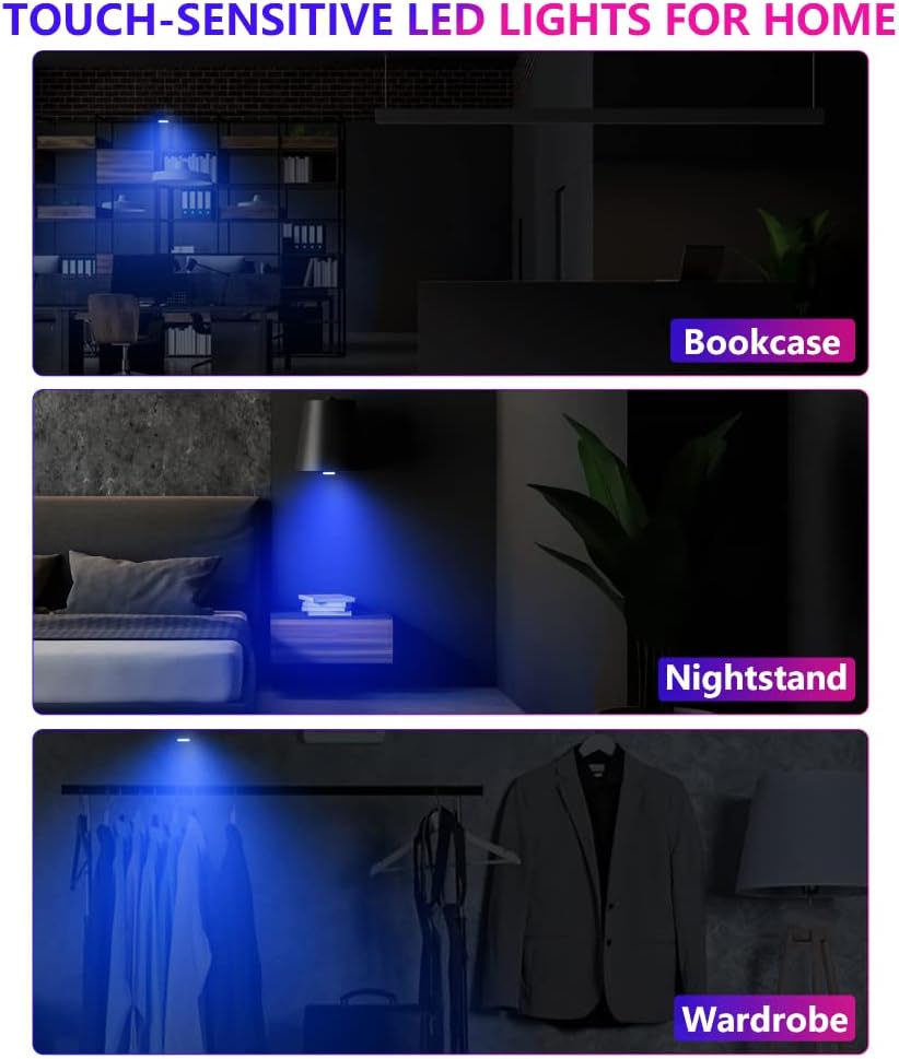 1797 Wireless LED Lights for Car Interior USB RGB Touch Sensor Magnetic Neon Accent Kit Auto Roof Door Ceiling Truck Armrest Glove Box Footwell 2Pcs : Automotive