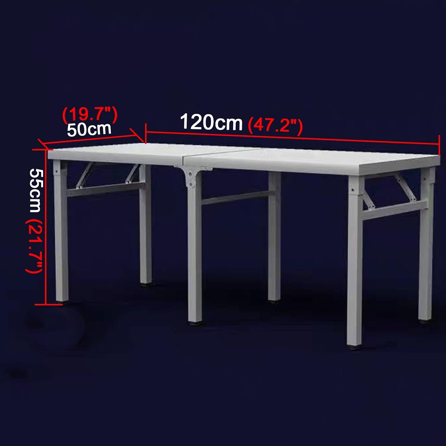 Stainless Steel Table Kitchen Work Tables Foldable Tabletop and Legs Adjustable Feet Height 55cm 6 Crossbeam Reinforcement Commercial Shelving Unit High Load Capacitility