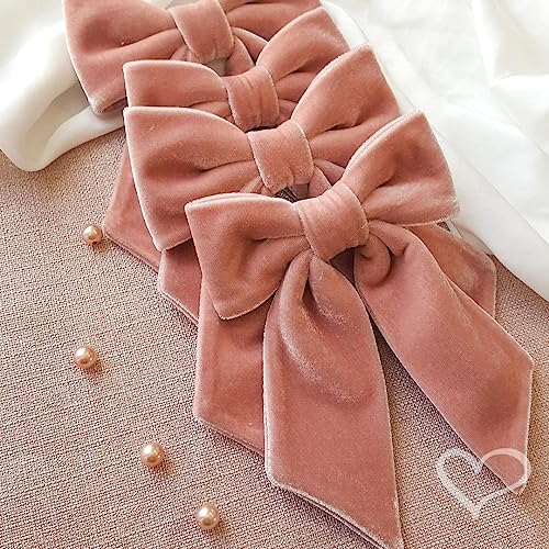 Laço de Cabelo Nat Veludo Alemão Rose