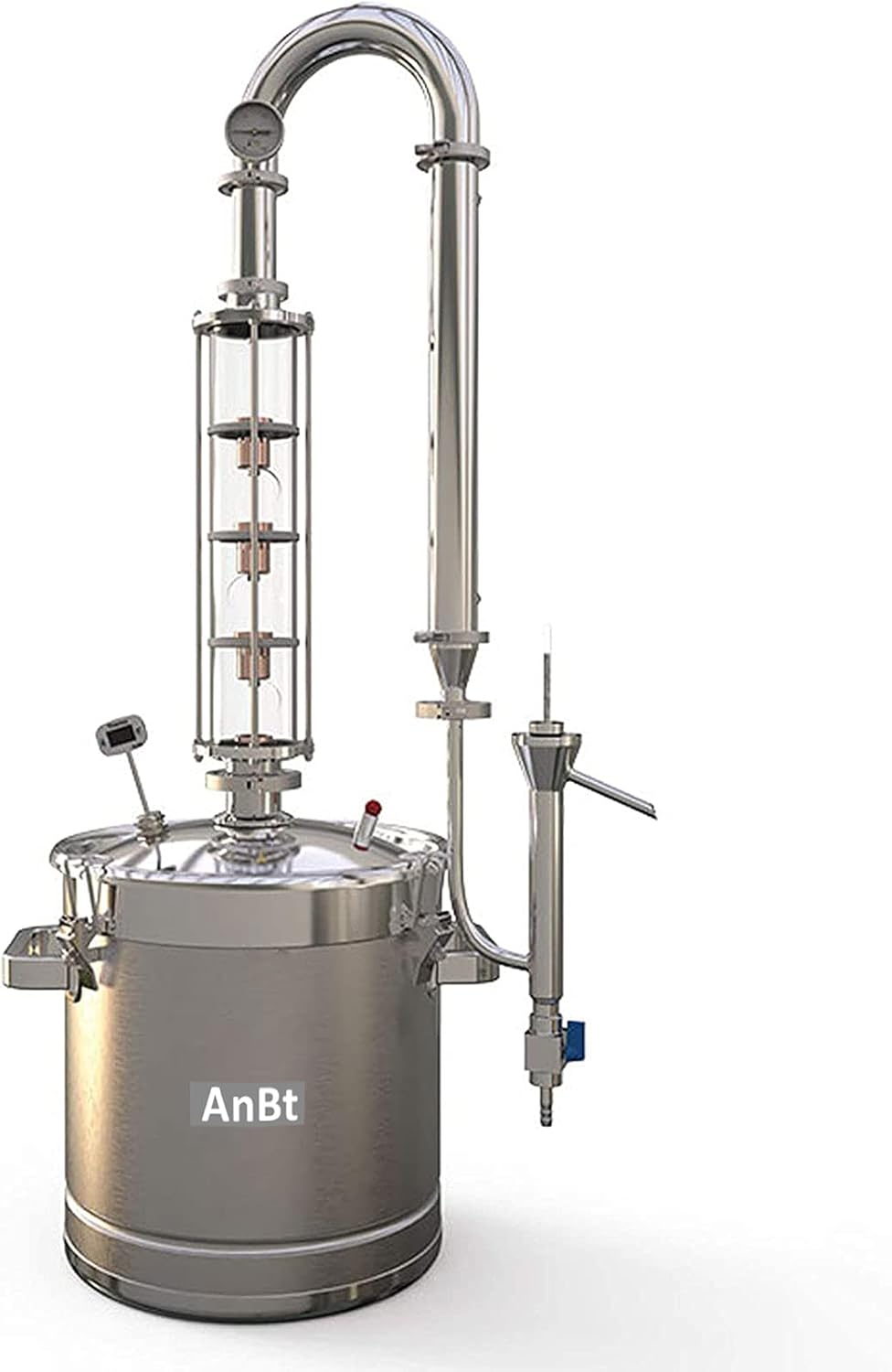 YUEWO Still 5.8Gal/22Litres with Spirit Dance Crystal Distillation Column Alcohol Distiller Copper Bubble for DIY Whisky Wine Brandy, Produce 90% ABV (Proofing Parrot)