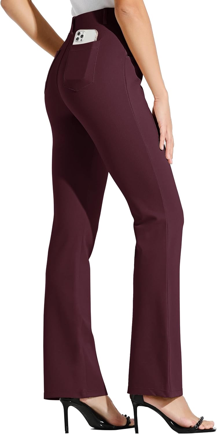 Willit Women's Yoga Dress Pants Bootcut Stretch Work Slacks Office Pants 4 Pockets 28"/29"/30"/31"/33" - Image 2