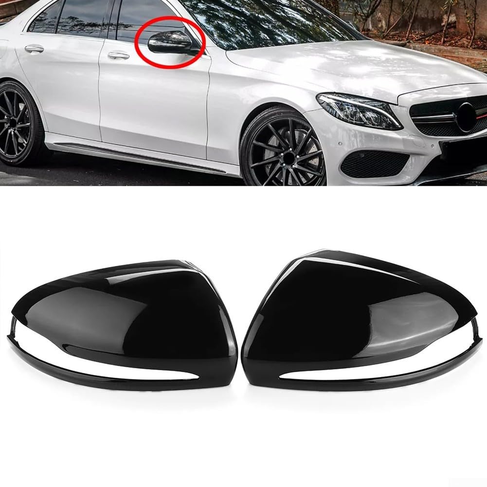 Set di calotte per specchietti retrovisori in nero lucido per Mercedes C W205 E W213 per GLC X253 con guida a sinistra