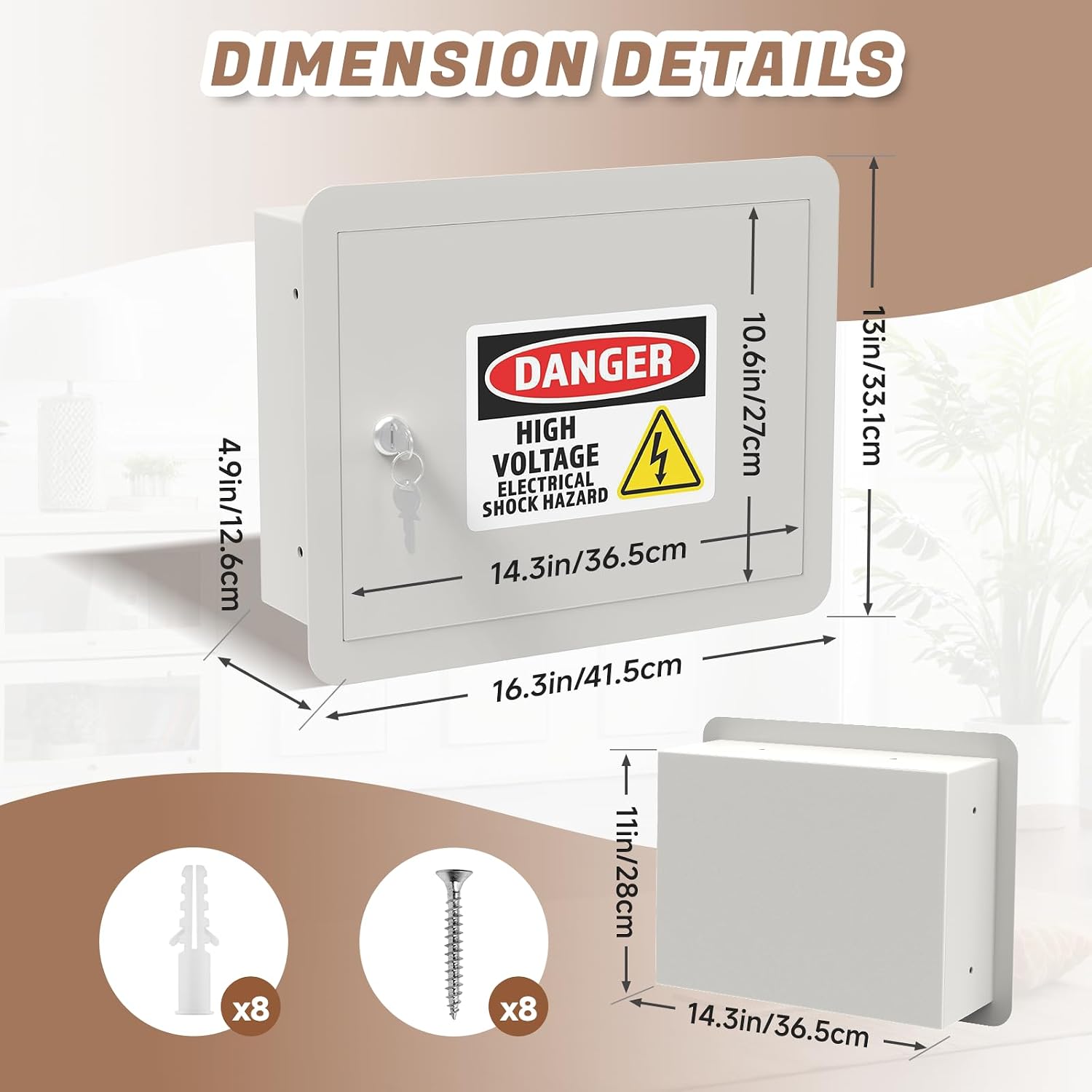 In-Wall Safe with Hidden Electrical Panel and Key Lock
