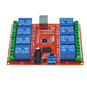1/2/4/8-Channel 10A PC USB Control Switch Relay Module Free Drive Programmable Computer Control Computer USB Control Switch Driver PC Intelligent Controller 5V 8-Channel