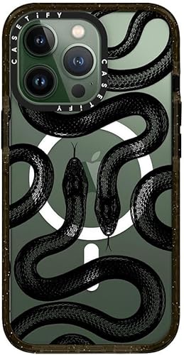 Miniatura 3 de CASETiFY Impact - Funda para iPhone 13 Pro compatible con Magsafe, color negro Kingsnake, color negro transparente