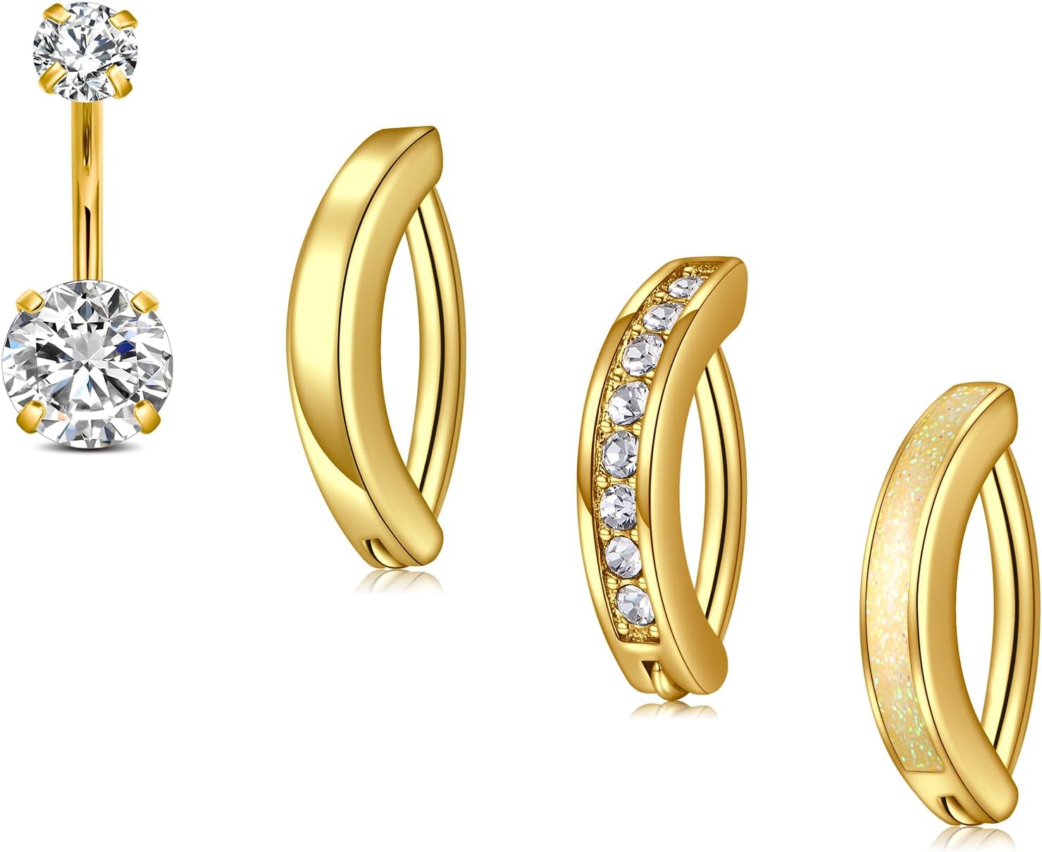 Briana Williams Belly Button Ring Belly Rings Belly Button Piercing Gold Belly Button Ring for Women Clicker Belly Ring Belly Piercing Stainless Steel 14g 10mm Blley Navel Rings Piercing Jewelry