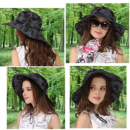 Wide Brim Camouflage Beach Sun Hat Men & Women Upf 50+ Uv Protection Summer Fishing Hat Safari Boonie Hat #TOP5