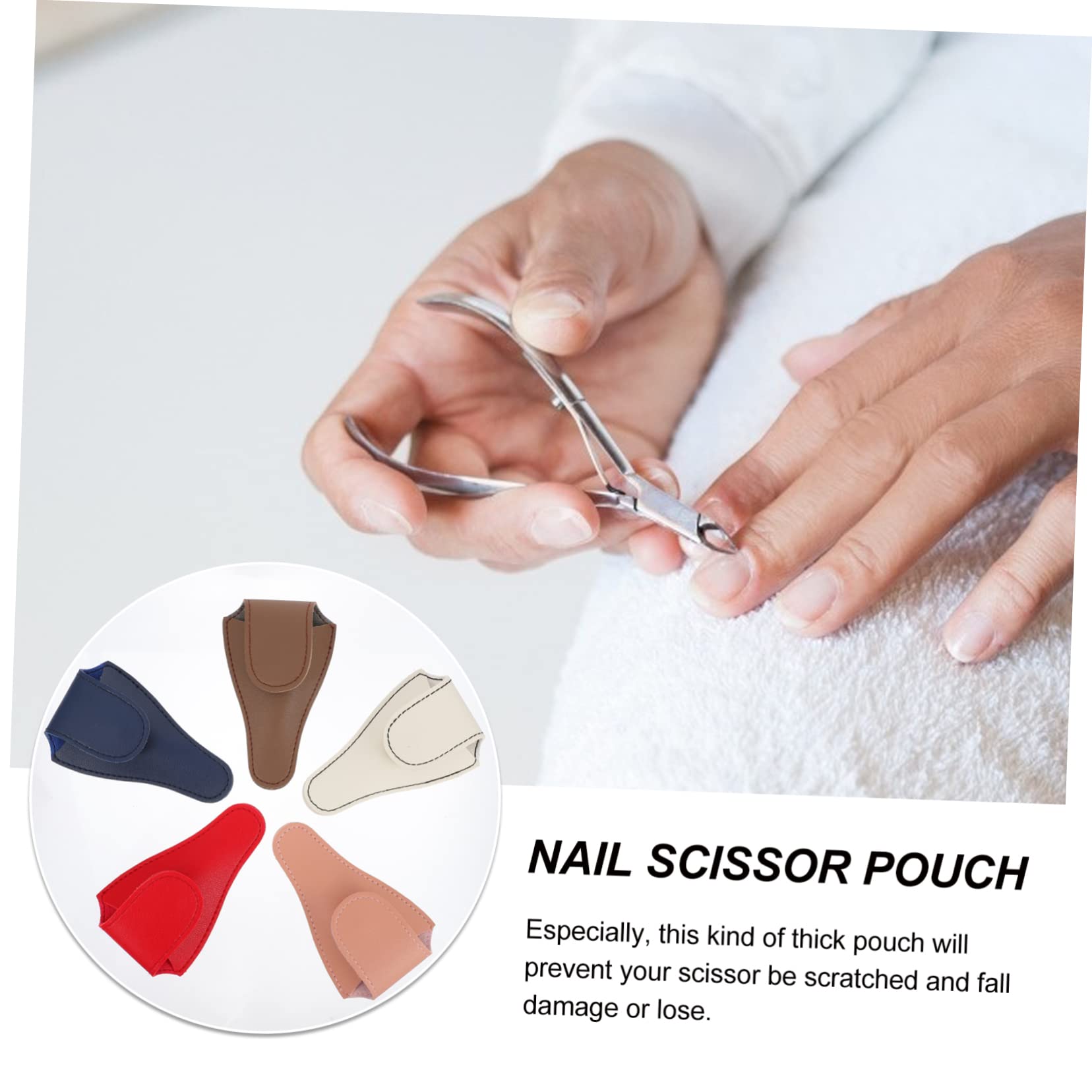 Housoutil 20piezas Funda De Pu Para Tijeras De Manicura Estuche Profesional Para Cortar Cutículas Almacenamiento Práctico y Seguro