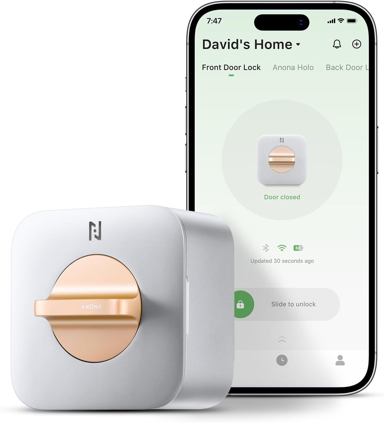 Anona Holo Wi-Fi Smart Lock, Keyless Entry Door Lock with App Remote Control, Auto-Lock & Anomaly Detection, Non-Destructive Installation, Supports Alexa, Apple Home, Matter Anona Holo Wi-Fi Smart Lock, Keyless Entry Door Lock with App Remote Control, Auto-Lock & Anomaly Detection, Non-Destructive Installation, Supports Alexa, Apple Home, Matter