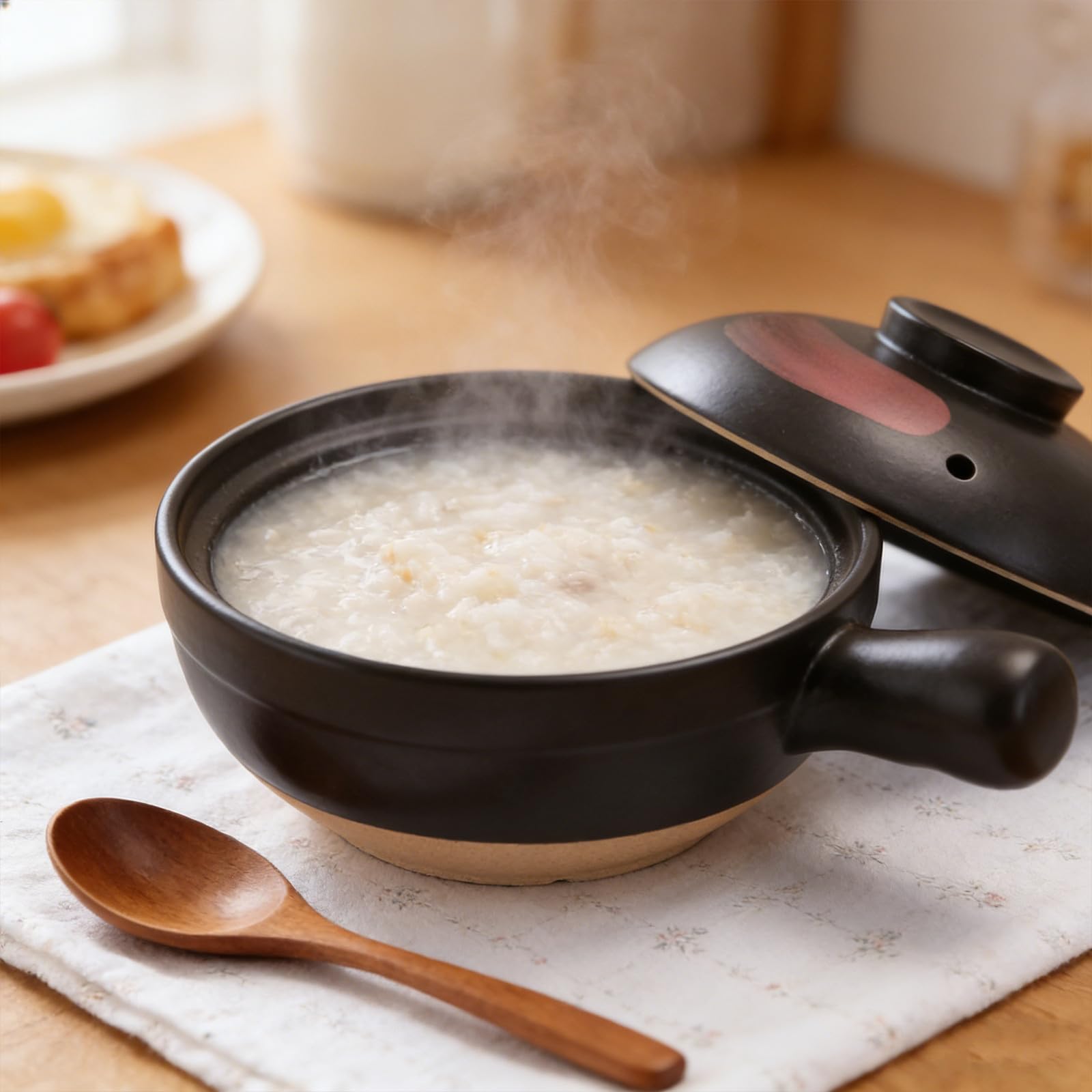 Pentola in Argilla per Stufato e Zuppa Superficie Liscia, Facile da Pulire, Design Semplice e Creativo, per Uso Quotidiano e Feste Alimentari