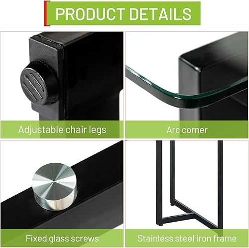 Miniatura 13 de FurnitureR Mesa rectangular moderna de vidrio templado espaciosa de 47 pulgadas y base dorada, elegante mesa de comedor para el hogar, cocina,