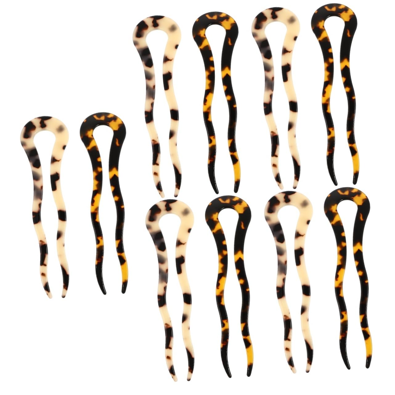 5 Sets Französische Gewellte Haarnadeln Aus Acetat Dutt Haarstäbchen Chignon U-förmige Haarnadeln Für Frauen 2 Stück * 5