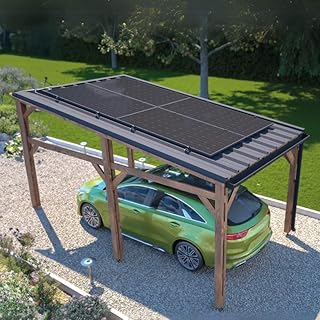 Carport Solaire Bois Elio - 15,5 m² 508x305x322 cm -