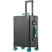 All Aluminum Magnesium Alloy Hardside Luggage Trolley Suitcase, Hard Shell Carry On Luggage With Wheels, All Metal Hardside Checked Suitcase Rolling Case For Business Travel Silver-B, 28 inch