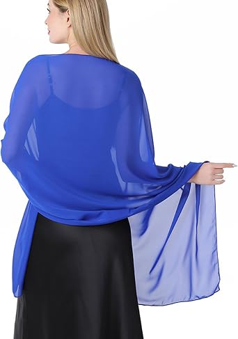 Chiffon Shawl for Women Formal, Elegant Shawls and Wraps for Evening Dresses, 1920s Soft Wedding Brides Scarf