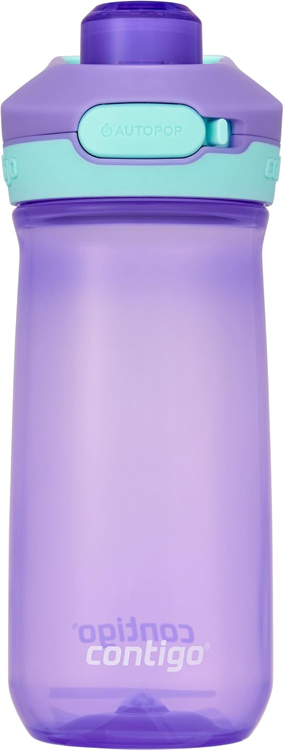 Contigo Jessie Autopop butelka na wodę dla dzieci, duża, 420 ml, 100% szczelna, nadaje się do mycia w zmywarce, idealna do przedszkola, szkoły, sportu i rekreacji