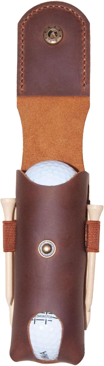 Personalized Golf Ball Bag, Custom Name Golf Bag & Tee Holder, Golf Pouch Bag Tees Holder Ball Pocket, Leather Golf Travel Bag, Christmas Gift,Great Golf Gifts (Pattern #1)