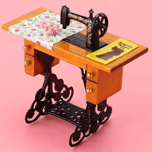 Miniatura 9 de Máquina de coser de superficie lisa 1:12, máquina de coser para casa de muñecas, muebles de casa de muñecas, para muñecas 1:12