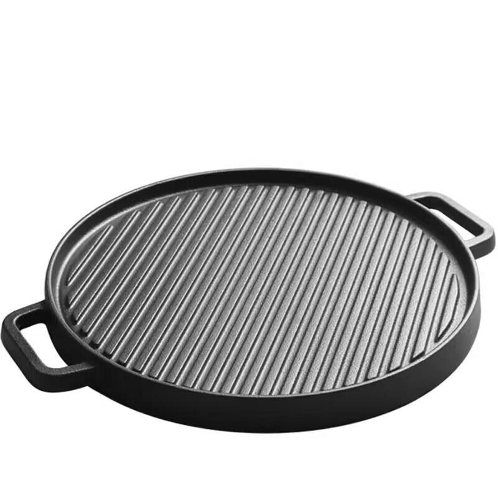 Patelnia grillowa żeliwna, 30 cm, dwustronna nieprzywierająca patelnia do tortilli, pieczenia, grillowania i biwakowania, nadaje się do piekarnika, idealna do gotowania wewnątrz i na zewnątrz