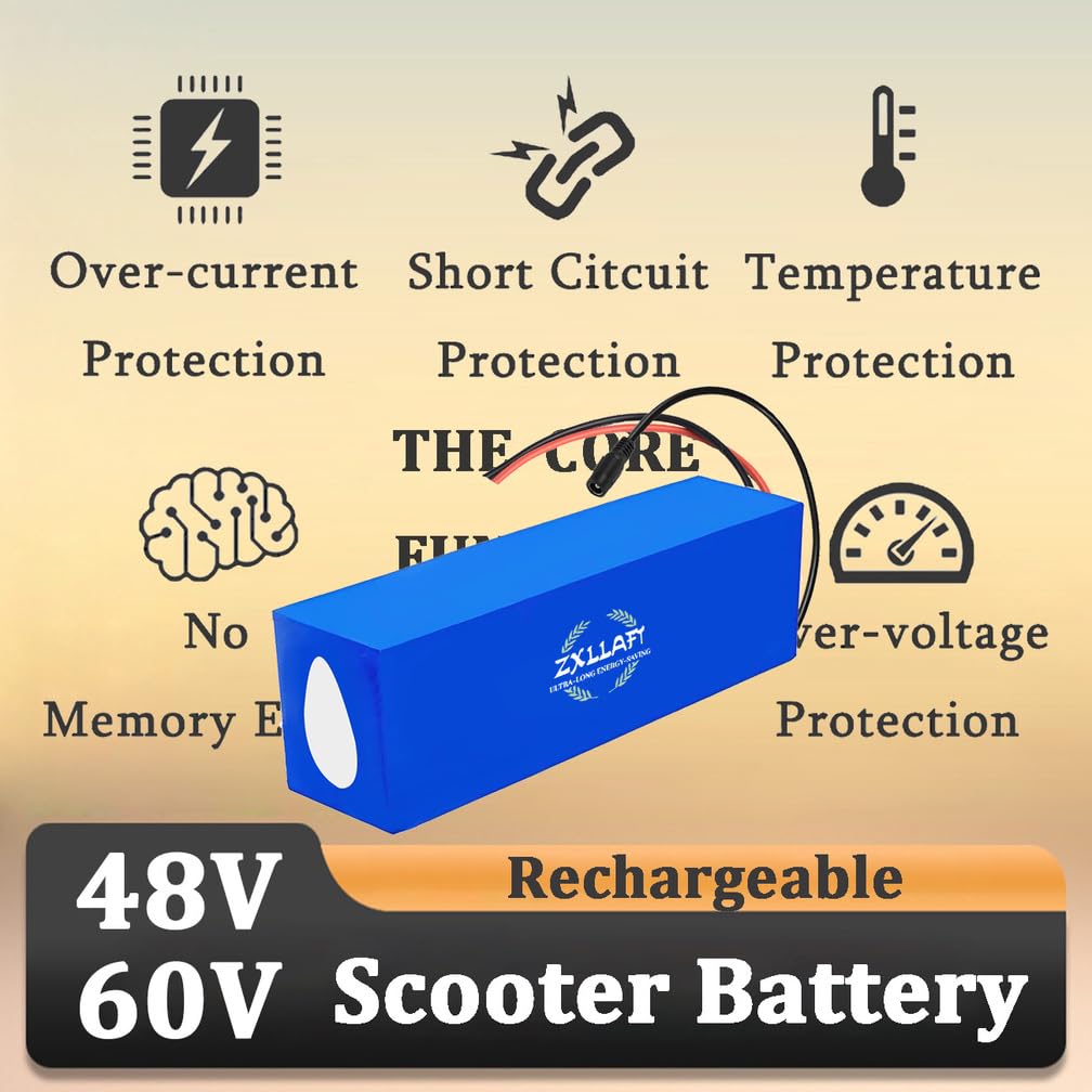Batería de Litio de 48 V, 10 Ah y 8 Ah Batería Recargable 60 V Baterías para Patinete 48 V Baterías monopatín para Motor 250 W a 600 W con Cargador y BMS,48v8ah Anderson