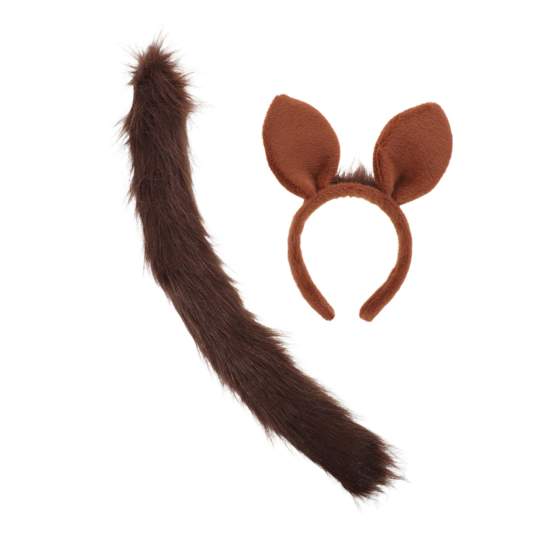 Healeved 5 Juegos Diadema Orejas de Caballo para Disfraz Animal de Felpa Marrón, Diseño Realista y Fácil de Usar para Fiestas y Actuaciones de Teatro