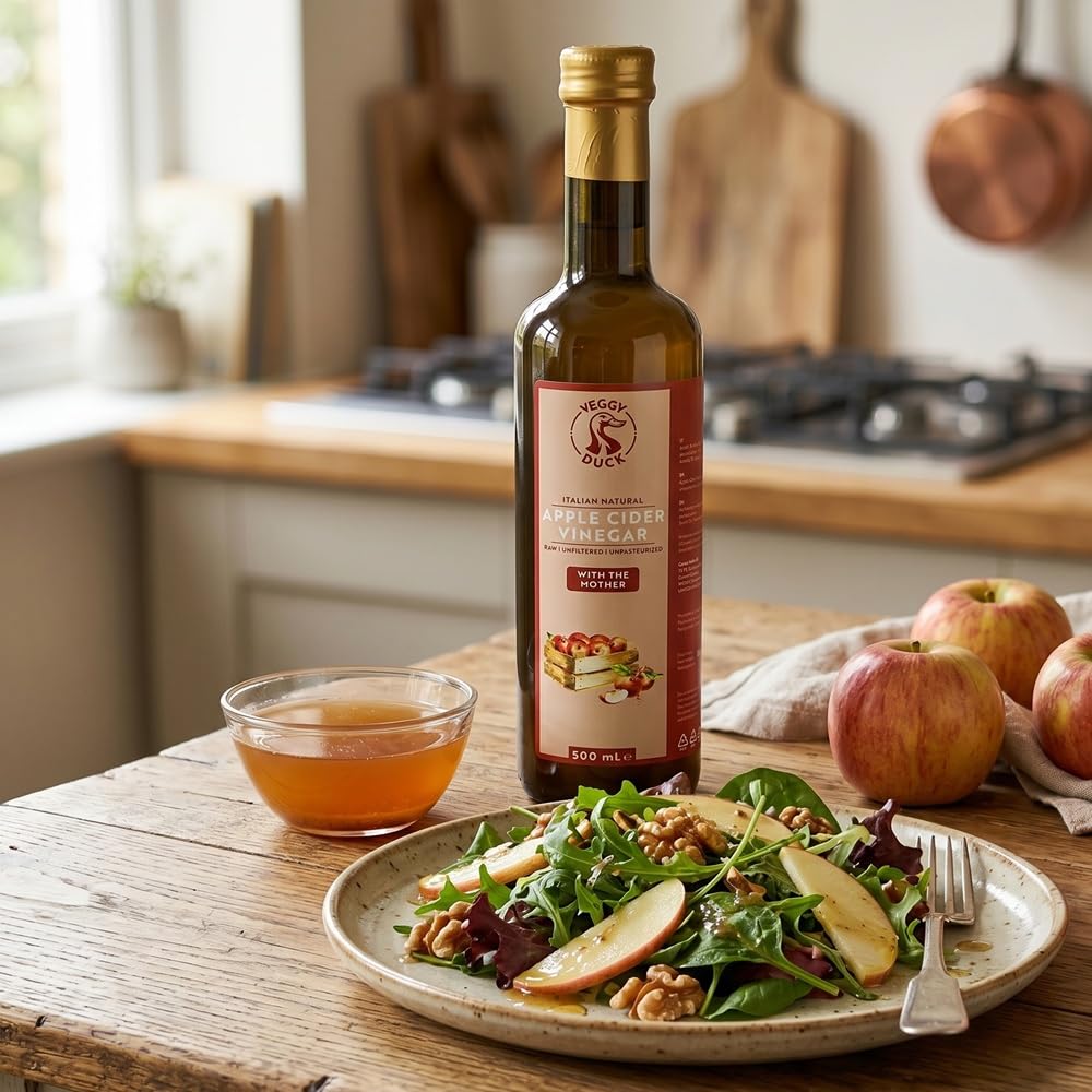 Vinagre de Sidra de Manzana Natural Italiano con la Madre 500ml Puro Sin Filtrar Sin Pasteurizar