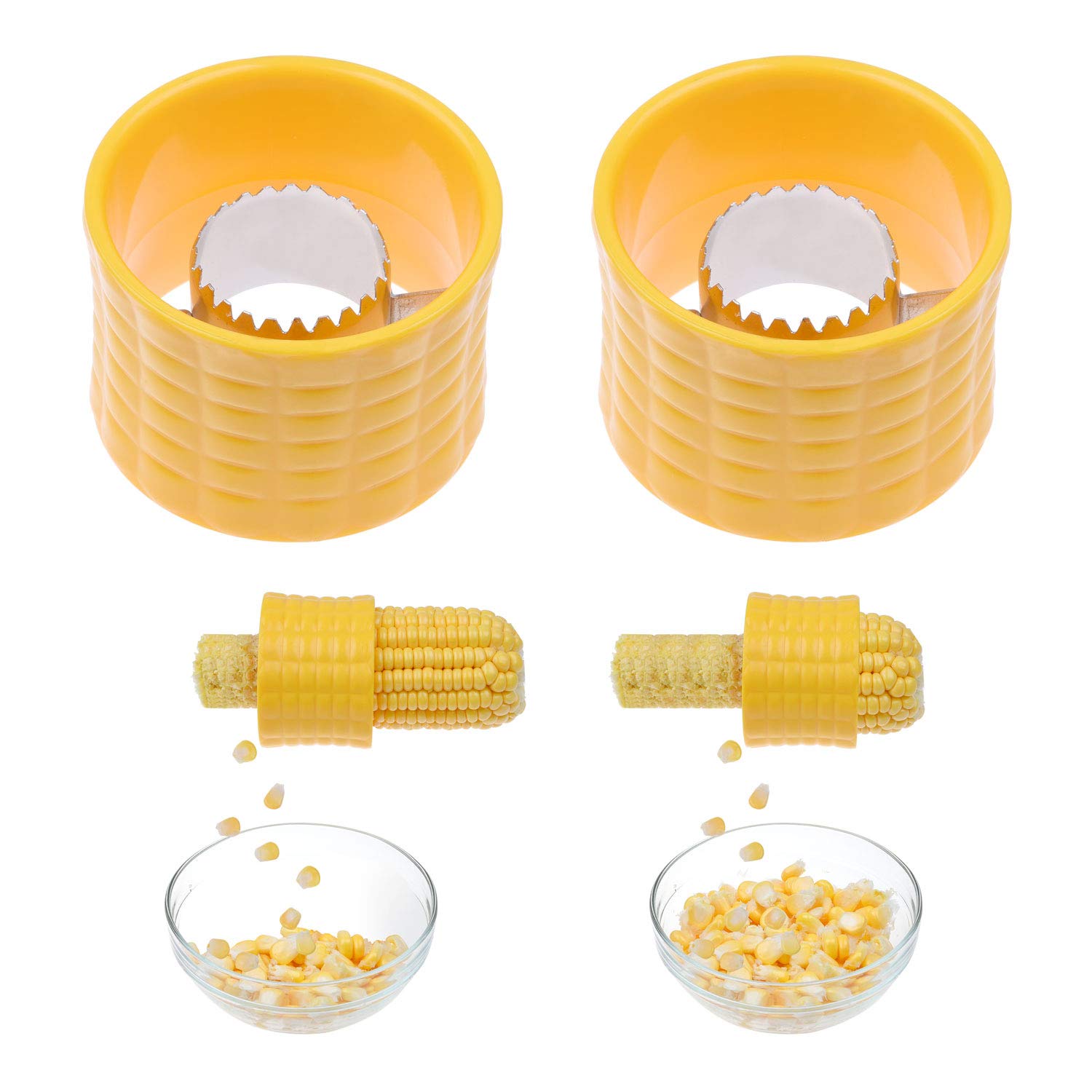 Sgranatore Di Mais In Acciaio Inox: 2 Pezzi Facili Da Usare Per Chicchi Perfetti In Pochi Secondi!