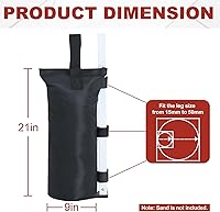 Vista 2 de ABCCANOPY Bolsas de Arena para Carpa Extra Grandes de 150 Libras, Paquete de 4, Negro (Sin Arena)