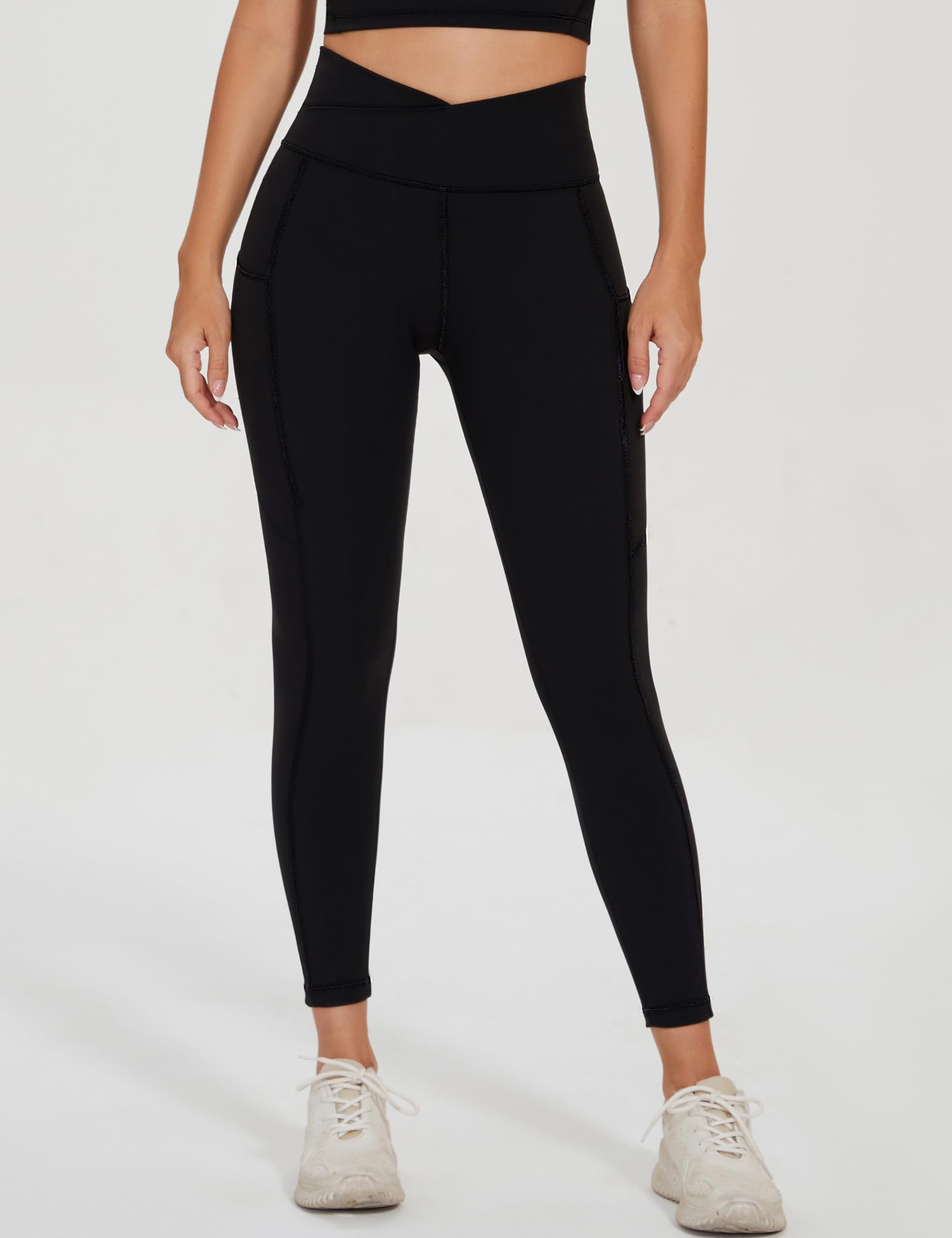 High Waisted Workout Leggings for Women Active Tights Yoga Pants with Inner Pocket - 25"